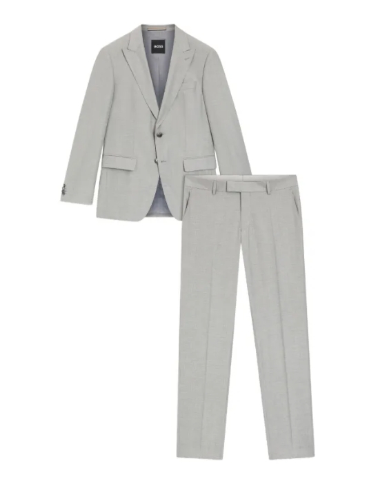 Light Gray Two-Button Tailored Suit