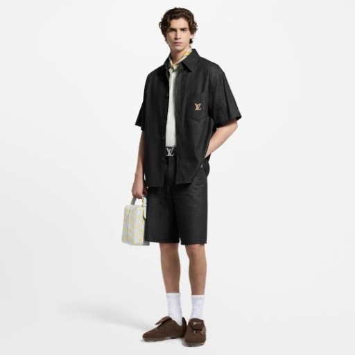 LV Monogram Short Sleeve Shirt & Bermuda Set