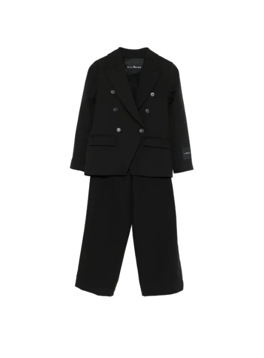 Black Double-Breasted Tailored Suit